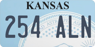 KS license plate 254ALN
