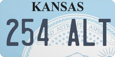 KS license plate 254ALT