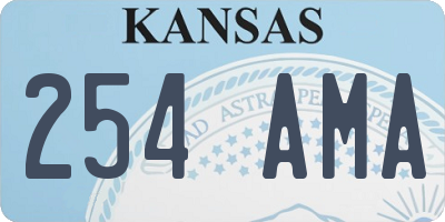 KS license plate 254AMA