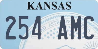 KS license plate 254AMC