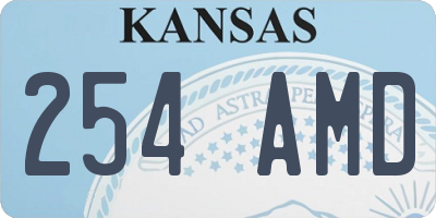 KS license plate 254AMD