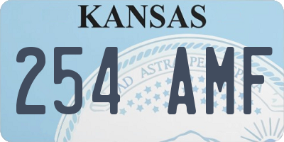 KS license plate 254AMF