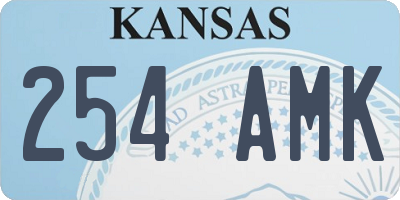 KS license plate 254AMK