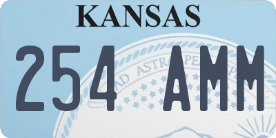 KS license plate 254AMM