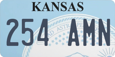 KS license plate 254AMN