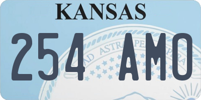 KS license plate 254AMO