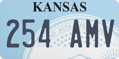 KS license plate 254AMV