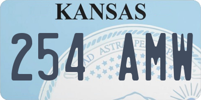KS license plate 254AMW