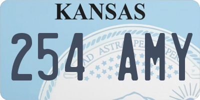 KS license plate 254AMY