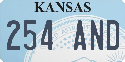 KS license plate 254AND