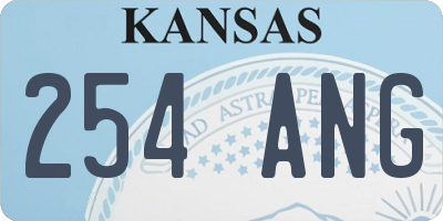 KS license plate 254ANG