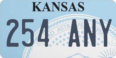 KS license plate 254ANY