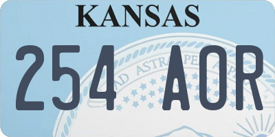 KS license plate 254AOR