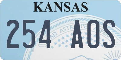 KS license plate 254AOS