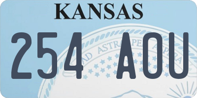 KS license plate 254AOU
