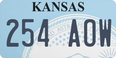 KS license plate 254AOW