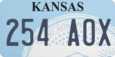 KS license plate 254AOX