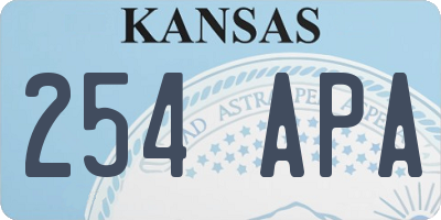 KS license plate 254APA
