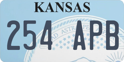 KS license plate 254APB
