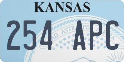 KS license plate 254APC