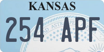 KS license plate 254APF