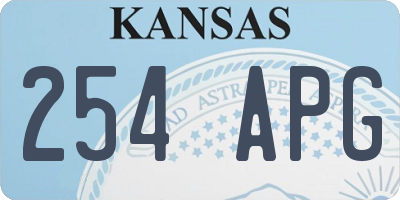 KS license plate 254APG