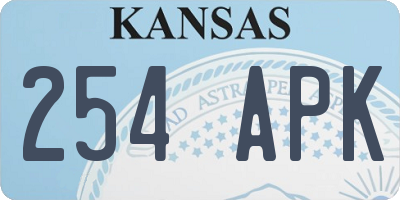 KS license plate 254APK