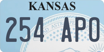 KS license plate 254APO