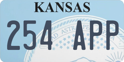 KS license plate 254APP