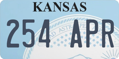 KS license plate 254APR