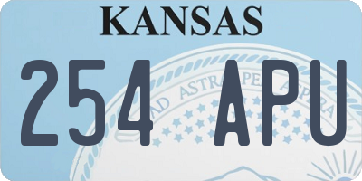KS license plate 254APU