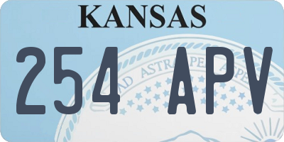 KS license plate 254APV