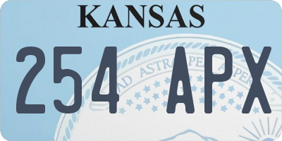 KS license plate 254APX