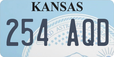 KS license plate 254AQD