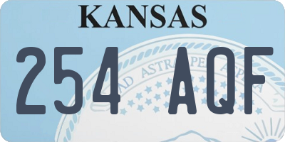 KS license plate 254AQF
