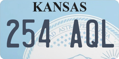 KS license plate 254AQL
