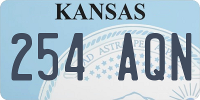 KS license plate 254AQN