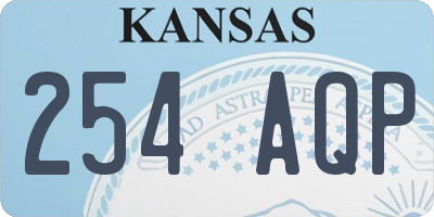 KS license plate 254AQP