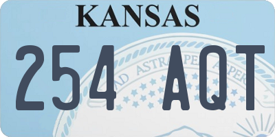 KS license plate 254AQT