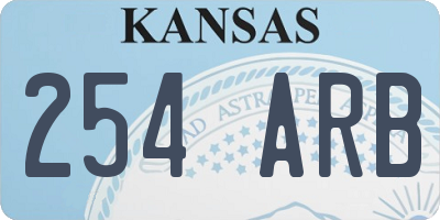 KS license plate 254ARB