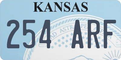 KS license plate 254ARF