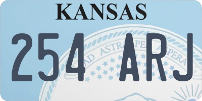 KS license plate 254ARJ