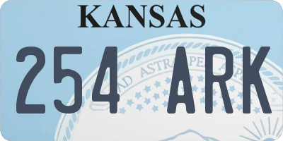 KS license plate 254ARK