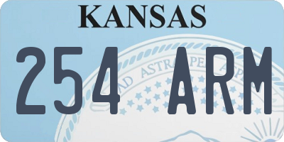 KS license plate 254ARM