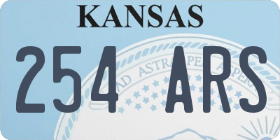 KS license plate 254ARS