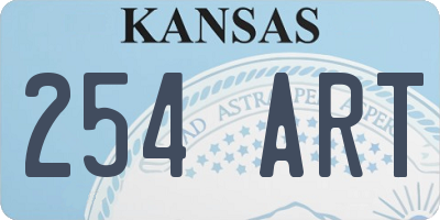 KS license plate 254ART