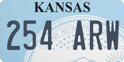 KS license plate 254ARW