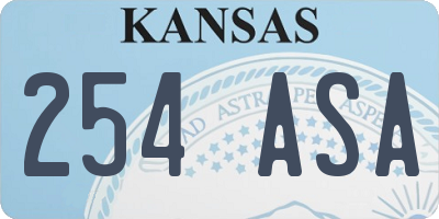 KS license plate 254ASA