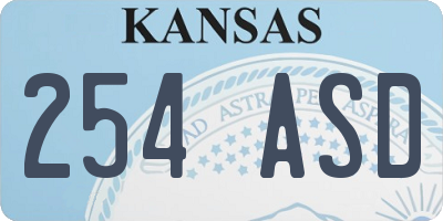 KS license plate 254ASD