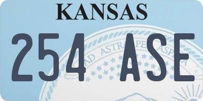 KS license plate 254ASE